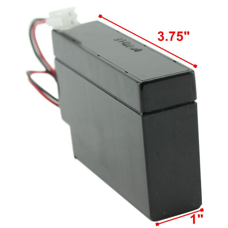 A black Moto Iron® battery box with a 12V .8AH Sealed Battery for XS650 PMA with Digital Ignition wire attached to it.