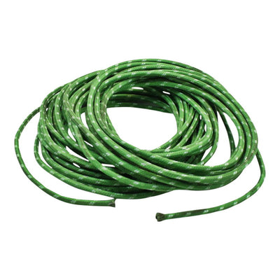 A Premium, Green Vintage Cloth Covered Wire 25ft on a white background, by Moto Iron®.