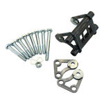 A set of Hughs HandBuilt XS650 Motor Mount Kit (74-Up) bolts, nuts, and washers for a motorcycle chassis.
