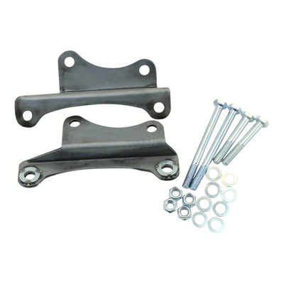 A pair of metal brackets and bolts for Hughs Handbuilt XS650 Top Motor Mount Solid Fits 1974-83.