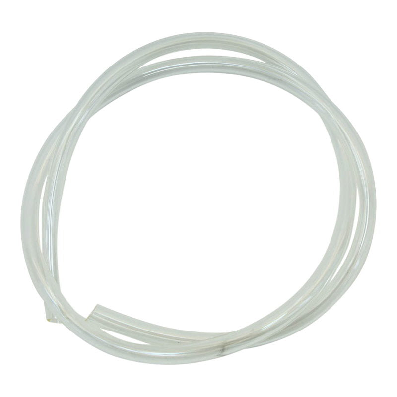 A 1/4" Clear Fuel Line 3ft made of plasticized PVC, suitable for gasoline or alcohol, on a white background.