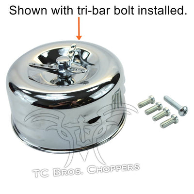 The TC Bros. Chrome Louvered Air Cleaner Bendix Zenith & Keihin Butterfly Carbs is a hot-rod style air cleaner.