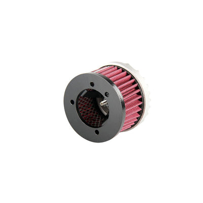 A black and pink TC Bros. Finned Raw Air Cleaner HD CV Carbs & EFI on a white background.