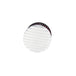 A vintage-style TC Bros. white button with a red stripe on it.