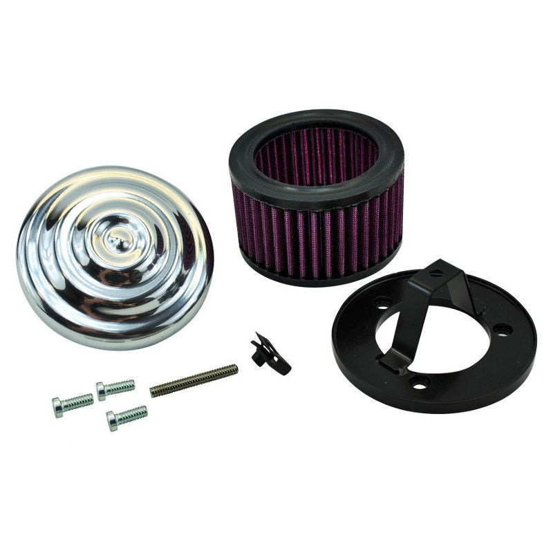 TC Bros. Ripple Polished Air Cleaner S&S Super E & G Carbs kit for vintage Honda CBR600RR motorcycle.