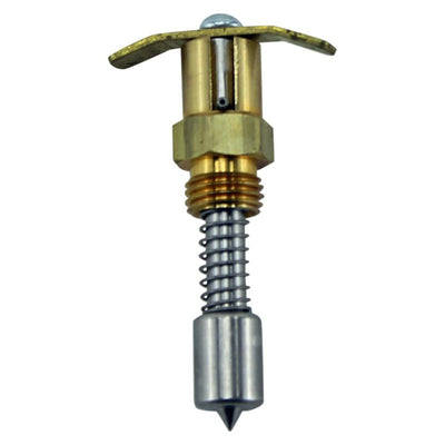 A S&S Cycle brass screw on a white background. The S&S Choke Knob Enrichment Device For Super E & G Carburetors is an enrichment device used in carburetors, specifically S&S Super E.