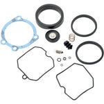 The Moto Iron® Keihin CV Carb Rebuild Kit includes assorted gaskets, seals, spring, filter, and O-rings. Fits Sportster 88-06 and Big Twin 90-06 models. All components shown on a white background.