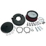 A black Big Sucker Stage 1 Air Filter Kit with Hidden Breather Technology for a motorcycle.