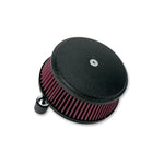 A black Big Sucker Stage 1 Air Filter Kit -Black- 1988-2020 Harley-Davidson Sportster on a white background featuring Arlen Ness with Hidden Breather Technology.