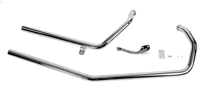 Chrome handlebars for a Harley-Davidson motorcycle with Moto Iron® Harley Sportster Upsweep Exhaust Pipes for '86-'03.