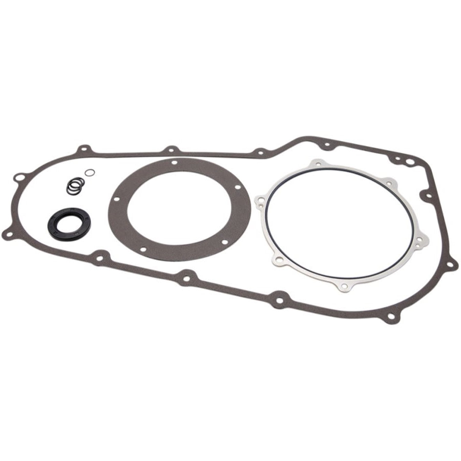 A Cometic gasket and Twin Cam Primary Cover Gasket Kit set for a motorcycle engine, fits '06-Up Dyna and '07-Up Softail.