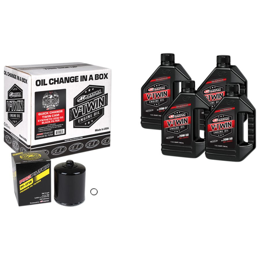 The Maxima V-Twin 20W-50 Engine Oil Change Kit For Harley Twin Cam 1999-2017 for a Yamaha YZF-R1.