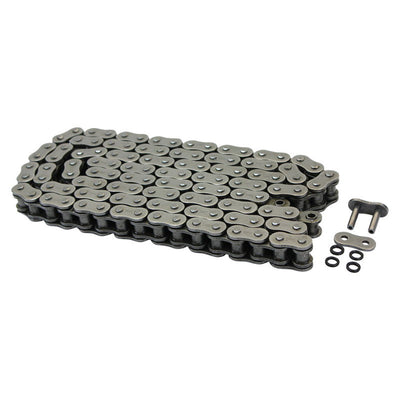 A TC Bros. 530 Heavy Duty X-Ring Motorcycle Chain with high Tensile Strength on a white background.