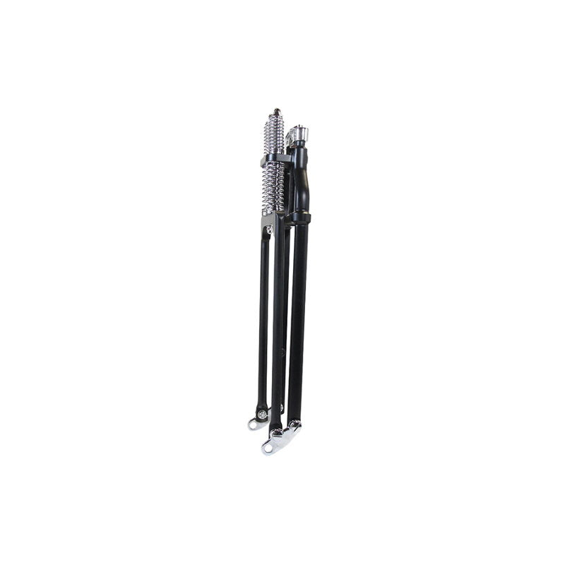 A pair of Moto Iron® Springer Front End Stock Length Black ski poles on a white background.