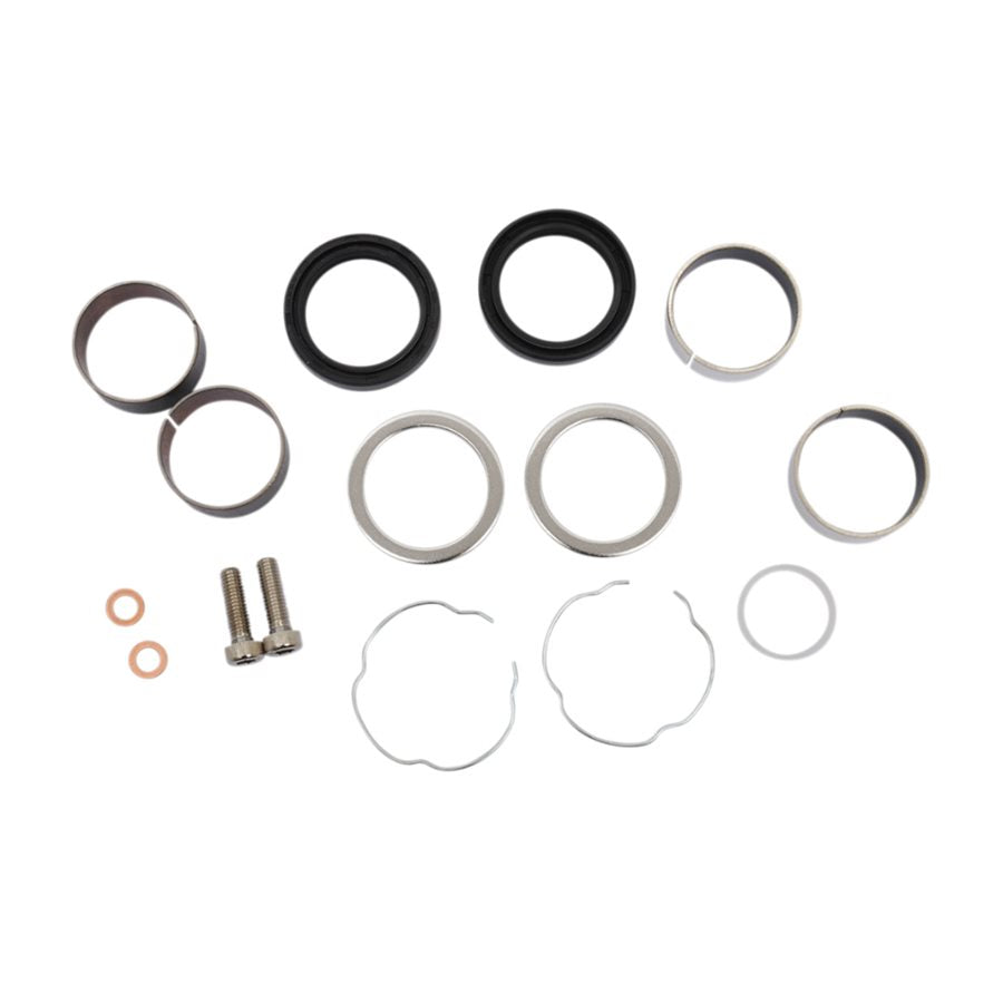 A set of seals and washers for a bicycle, specifically designed for a Drag Specialties Fork Rebuild Kit - 41mm - 2012-2016 FLD.