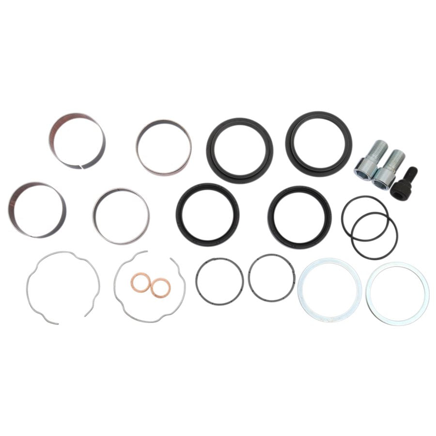A Drag Specialties Fork Rebuild Kit With Bushings - 49mm 14-21 FLHT/FLHR/FLHX/FLTRX/FLTRU/FLTRK, 16-21 Sportster XL1200, including seals and rings for a bicycle.