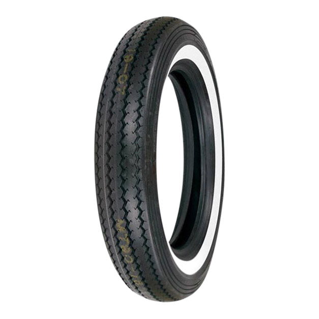 A vintage style Shinko 240 Wide White Wall Rear Tire MT-90-16 on a white background.