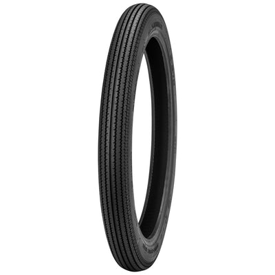 A classic blackwall tire, the Shinko 270 Vintage Style Front Tire 3.00-21 57S, on a white background.