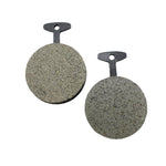 A pair of black and grey Yamaha XS650 EBC Front Brake Pads (Fits 72-76 XS XS2 TX) on a white surface.