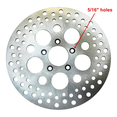 An image of an 11.5" Front Brake Rotor Harley Softail, Dyna, & Sportster 1984-2013 Satin (fits Moto Iron Springer) with a Moto Iron® satin finish.