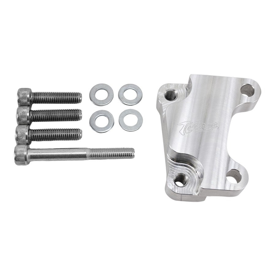 A TC Bros. stainless steel mounting kit for a bolt and nut, compatible with Harley OEM parts.