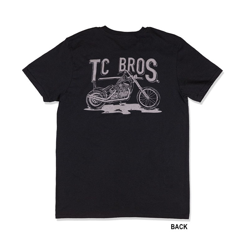 A TC Bros. Sketchy T-Shirt - Black with the words TC Bros on it.