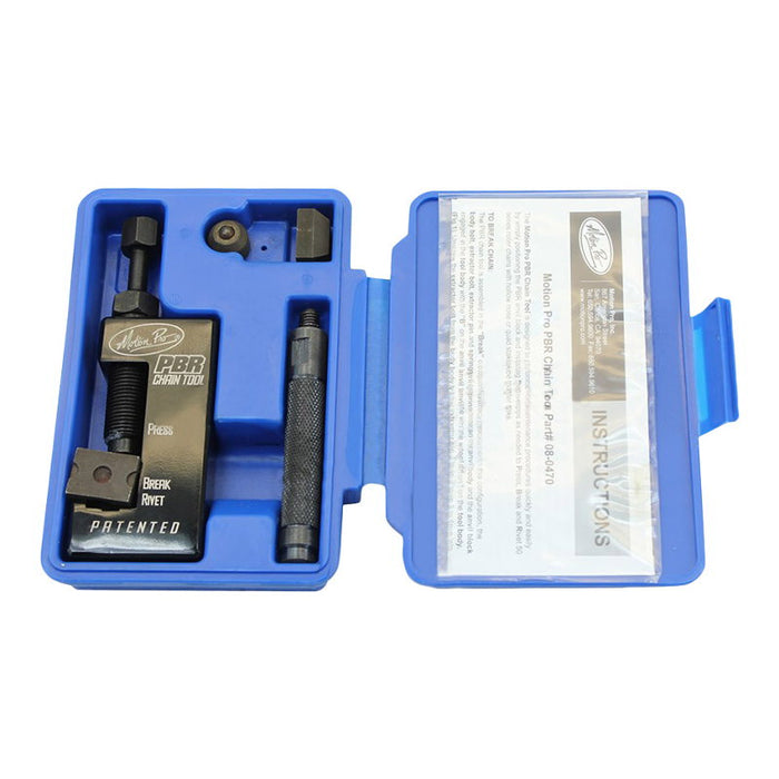 A Motion Pro case with a set of Motion Pro Chain Break/Press/Rivet PBR Tool in it.