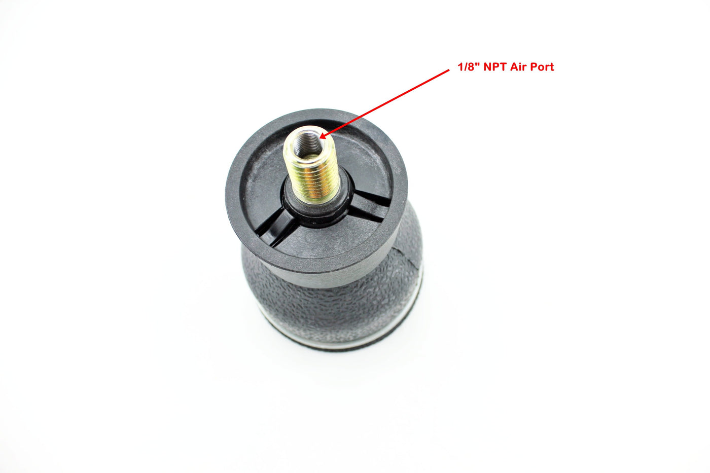 A red arrow on a black TC Bros. plug indicates adjustability for the TC Bros. Choppers Air Spring.