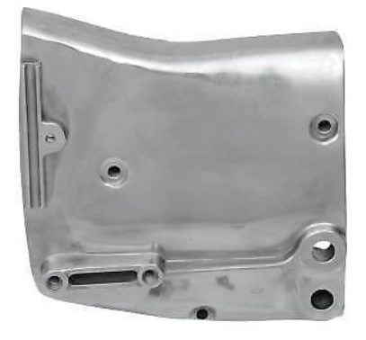 A polished aluminum Mid-USA Sportster Sprocket/Pulley Cover (4 Speed) XL 1981-1990 for a car.