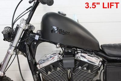 A set of black screws and bolts for a TC Bros. 1995-2003 Sportster 3.5" Frisco Style Gas Tank Lift Kit motorcycle.