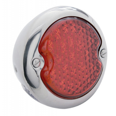 An image of a TC Bros. Super Bright LED red tail light on a Ford Replica background.