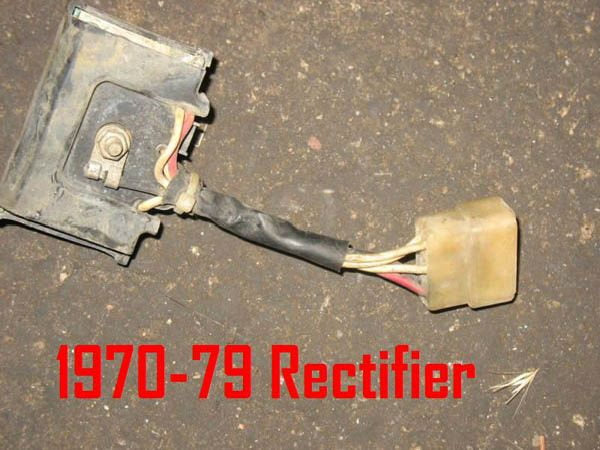 1970 - 79 rectifier and voltage regulator wiring diagram for TC Bros. 1970-79 Yamaha XS650 Chopper Wiring Harness (points ignition).
