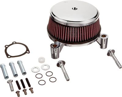 An Arlen Ness Big Sucker™ Stage 1 Air Filter Kit - '01-'17 Twin Cam EFI & '99-'06 CV Carb - Chrome for a motorcycle.
