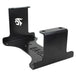 A TC Bros. black metal bracket with a logo on it is the perfect TC Bros. Harley Big Twin Engine Stand for a Harley Big Twin Engine Rebuild Stand.