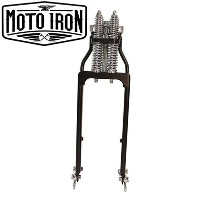 Moto Iron® suspension for Honda CBR600RR, featuring the Moto Iron® brand and a Moto Iron® Springer Front End +6" Over Black fits Harley Davidson. This suspension is available in Black +6" Over Stock Length.