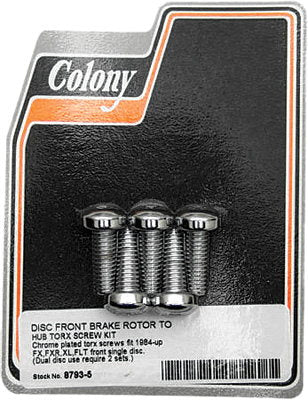 A package of four Colony Machine torx screws for a FXR motorcycle.