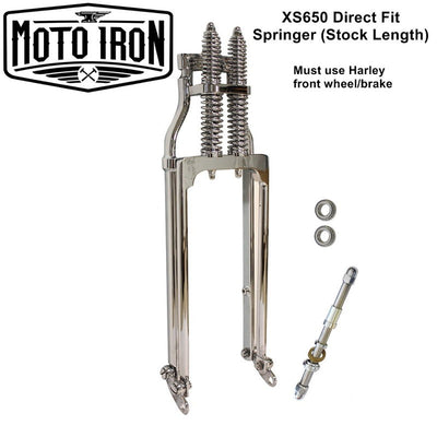 Moto Iron® Chrome Springer Kit For Yamaha XS650 stock length is a direct fit.