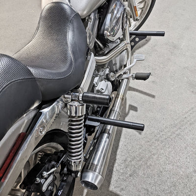 2020 Harley-Davidson Softail® with TC Bros. Upper Shock Mount Delrin Crash Sliders 1991-2005 Harley Dyna modifications, available in San Diego, California.