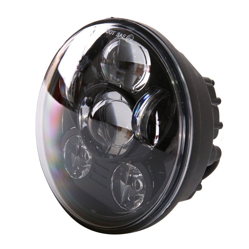 A Moto Iron® 5-3/4" 45 watt LED Headlight Conversion Bulb for Harley Motorcycles on a white background.