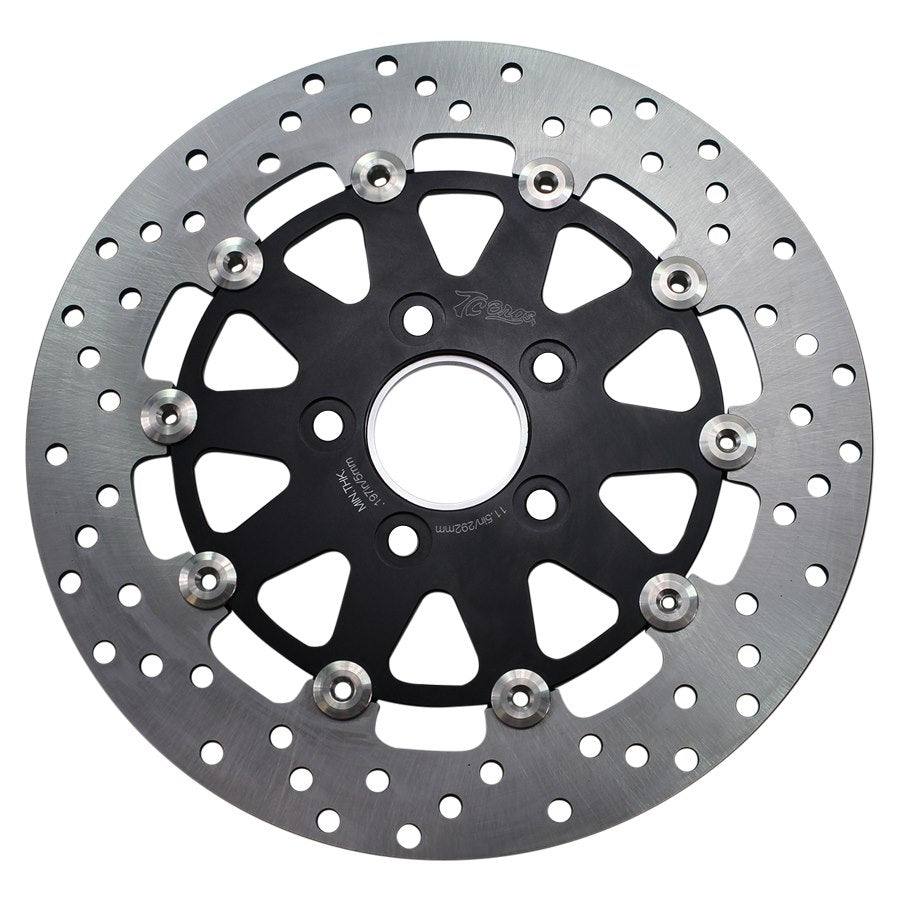 A TC Bros. 11.5in Front Floating Brake rotor fits 84-13 Harley Models on a white background.