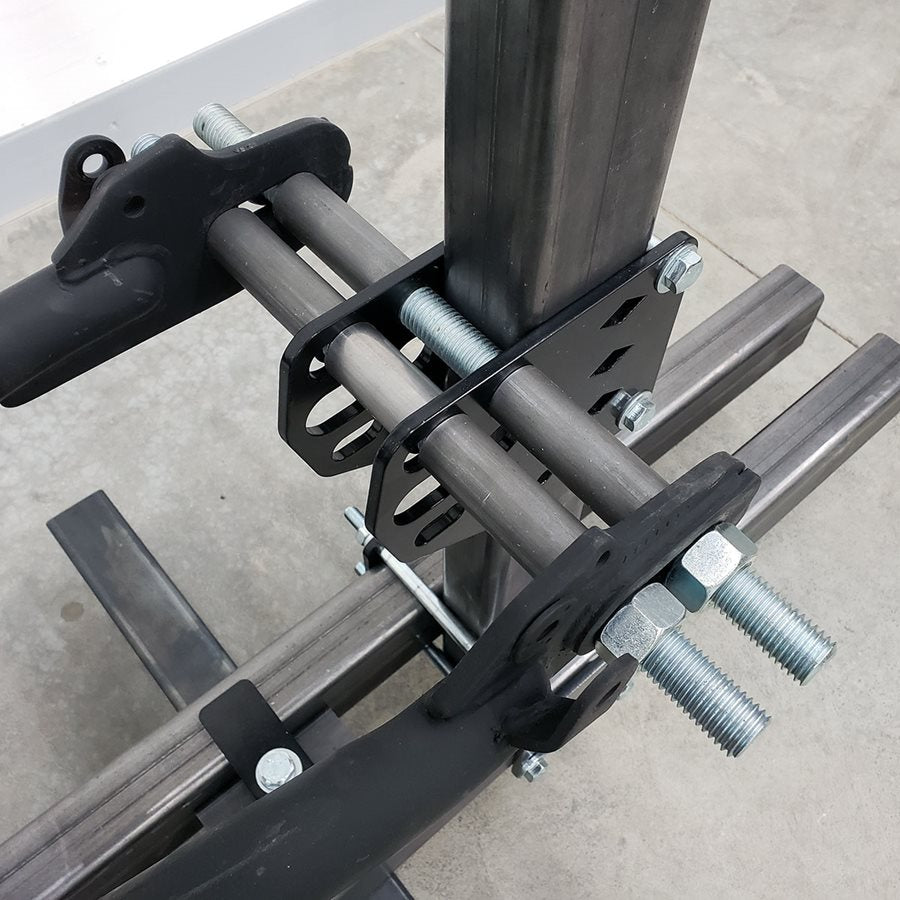 A DIY Motorcycle Frame Jig Kit By Chop Source (Great for Chopper and Bobber Frame Building) with a bolt attached to it used in the Full Frame Jig Kit.