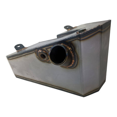 A TC Bros. Horseshoe Oil Tank For 1982-2003 Sportster Hardtail Kit with a hole in it.