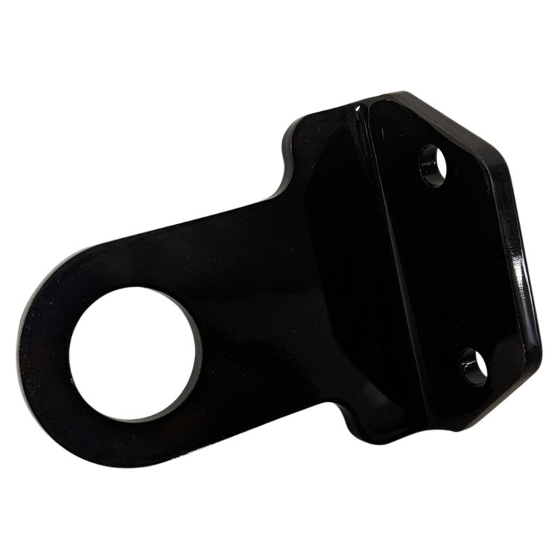 A black 1" Axle Mount for TC Bros. Side Mount Tail Light/License Plate Brackets, ideal for side mount tail light/license plate brackets on Harley Davidson motorcycles.