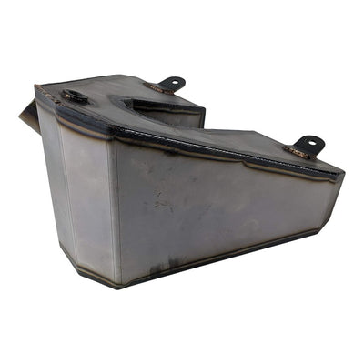 A metal box with a metal lid on it, perfect for storing TC Bros. Horseshoe Oil Tank For 1982-2003 Sportster Hardtail Kit.