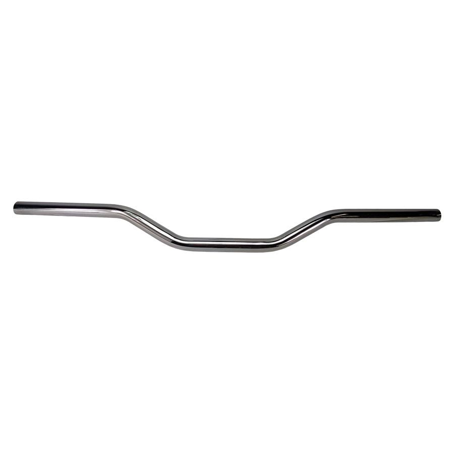 A TC Bros. 1" Tracker Low Handlebars - Chrome with a chrome finish on a white background.