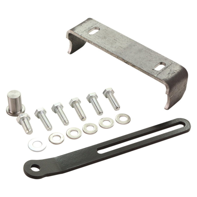 A TC Bros. metal bracket with bolts and nuts on a white background for mounting the Rigid Solo & Cobra Seat Mounting Kit.