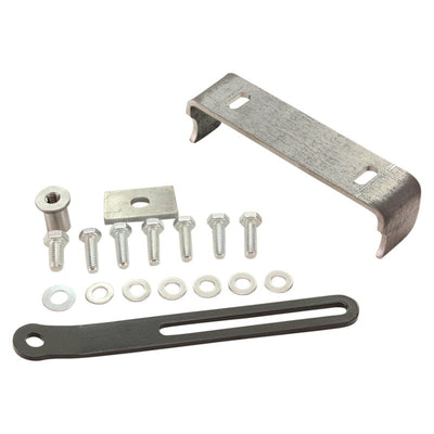 A set of TC Bros. King & Queen Seat Mounting Kit mount bolts and washers for a metal bracket.