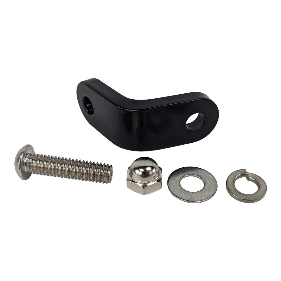 A heavy-duty TC Bros. black nut and bolt set with a durable black powder coat finish for a motorcycle.