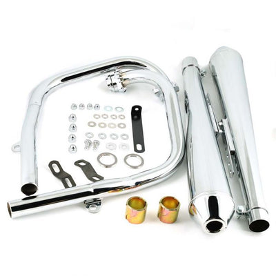 Upgrade your Yamaha XS650 motorcycle with a sleek chrome exhaust pipe kit from Mikes XS. Improve the performance and style of your ride with this top-notch XS650 Commando Exhaust System - 1978-1984 Specials from Mikes XS.