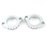 A pair of XS-Performance aluminum mounting brackets on a 1970-1984 XS650 Headpipe Set - Chrome.